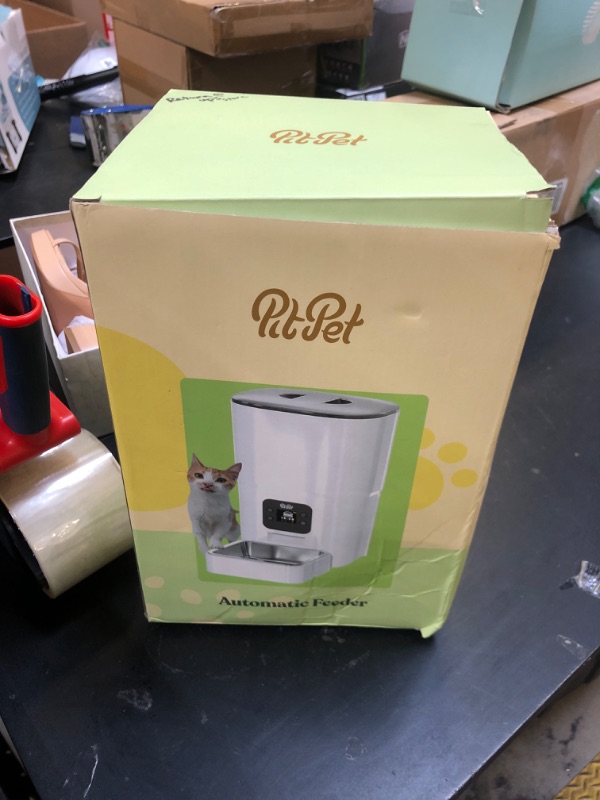 Photo 1 of Smart Automatic Cat Feeder - 6-L Reliable Automatic Cat Food Dispenser with Display LCD Screen for Easy Set Up - (White)