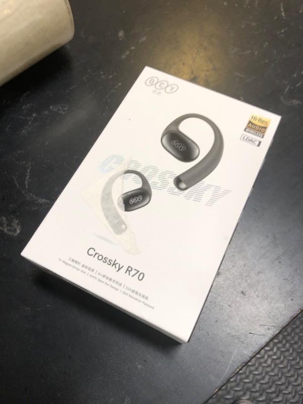 Photo 1 of QCY Crossky R70 Open Ear Headphones Wireless with 52H Playtime, Hi-Res Audio & LDAC, Deep Bass, Bluetooth 6.0 Earhook Earbuds, Wireless Charging, Multipoint Connection for Gym/Workout