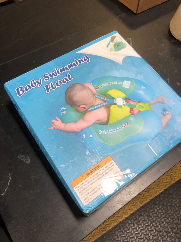 Photo 1 of Free Swimming Baby Inflatable Baby Float with Sun Canopy Size Improved Infant Pool Floaties Swimming Pool Toys for The Age of 3-36 Months (Blue, X-Large)
