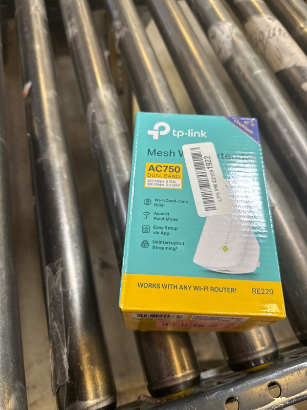 Photo 1 of TP-Link WiFi Extender with Ethernet Port, Dual Band 5GHz/2.4GHz, Up to 44% More Bandwidth Than Single Band, Covers Up to 1200 Sq.ft and 30 Devices, Signal Booster Amplifier Supports OneMesh(RE220)