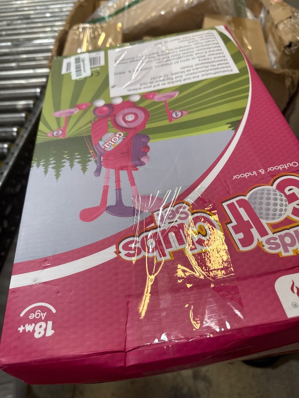 Photo 1 of Liberry Toddler Golf Set for 1 2 3 4 Years Old, Upgraded Kids Golf Cart with Unique Shoulder Strap Design, Indoor and Outdoor Golf Toys for Boys Girls (Pink)