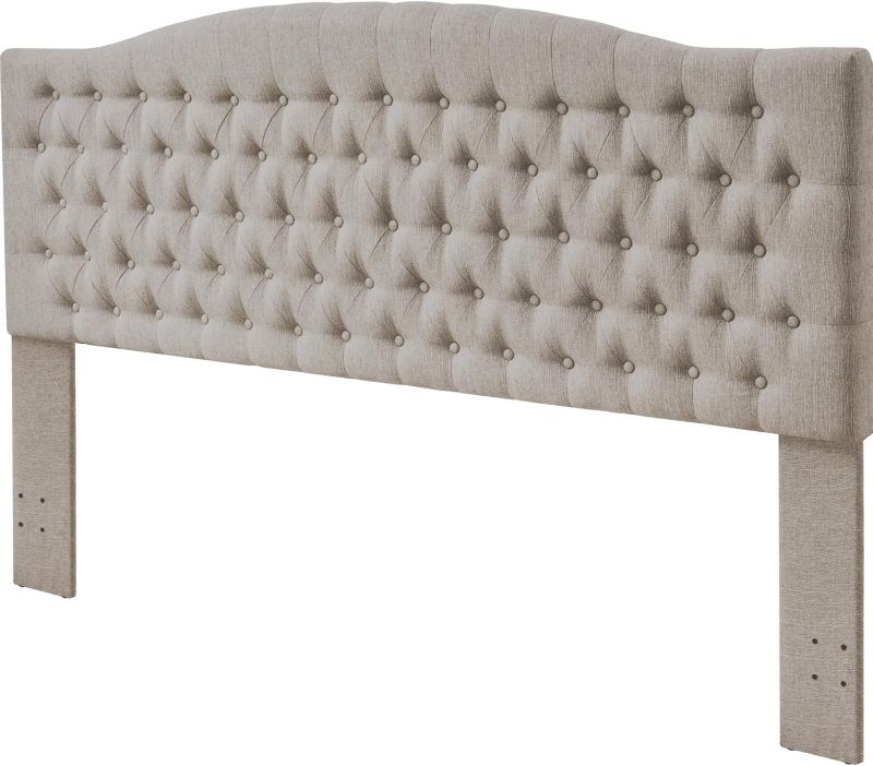 Photo 1 of Furpopup Velvet Upholstered Headboard King Size Latest Model Wall Mount, Bed Frame Mount, Featuring High-Density Sponge Padding, Luxury Texture Easy Assembly and Style-Taupe