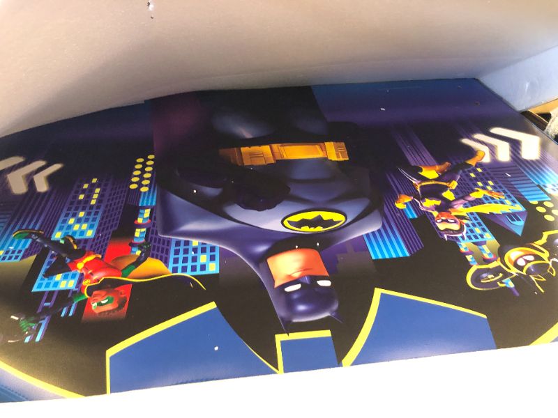Photo 1 of Batman Batwheels Upholstered Twin Bed by Delta Children Blue
