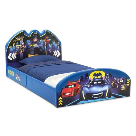 Photo 1 of Batman Batwheels Upholstered Twin Bed by Delta Children Blue
