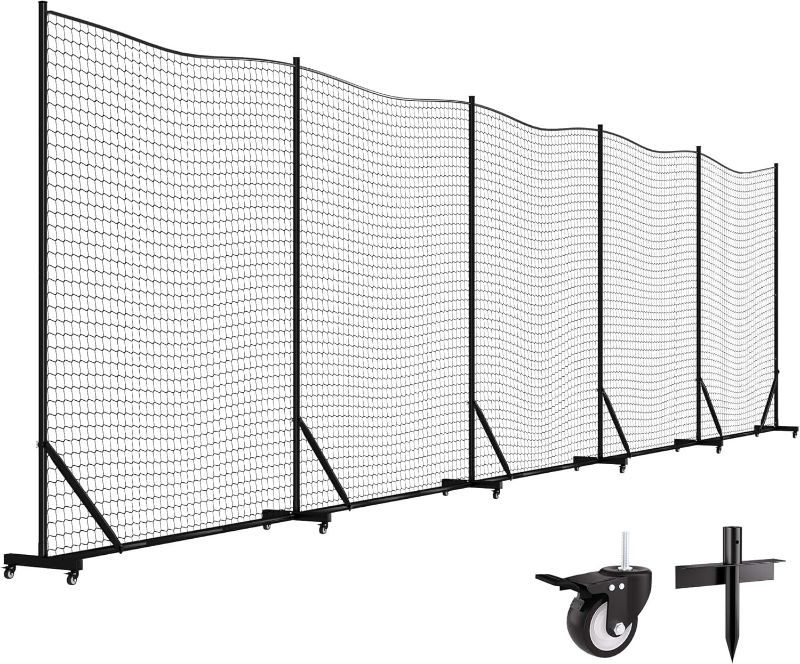 Photo 1 of 
MR Ball Stop Net System, Movable Heavy Duty Backstop Net, 2 in 1 Multi-Sport Stop Netting, Ball Barrier Sports Practice Barrier Net for Professional, College and Grade School Training
