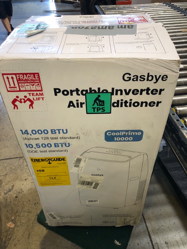 Photo 1 of Gasbye Dual Hose Portable Air Conditioner, [2025 Upgraded] Full DC Inverter Compressor, Energy-Saving 13.6 CEER, Low Noise (45dB), Cools Room up to 500 Sq.Ft., Backlit Remote Control, 14,000BTU, Black