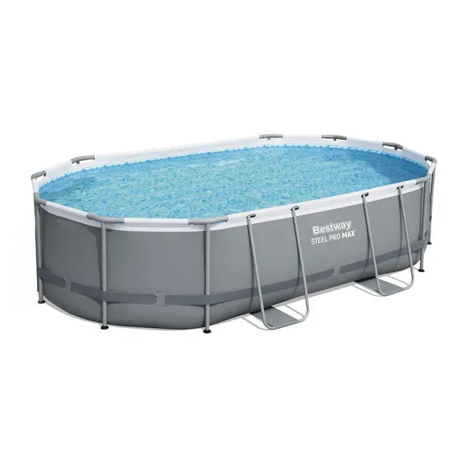 Photo 1 of Bestway Power Steel 16' x 10' x 42" Rectangular Metal Frame Above Ground Swimming Pool