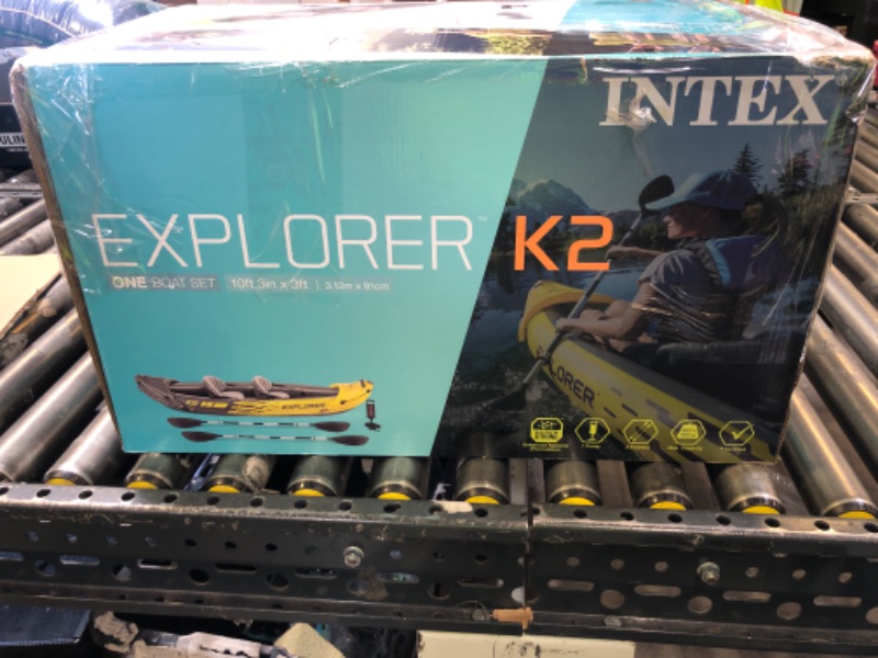 Photo 1 of Intex Explorer K2 2-Person Inflatable Kayak Set with Oars and Air Pump, Yellow