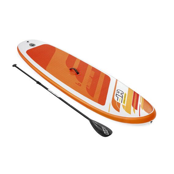 Photo 1 of Bestway Hydro-Force Aqua Journey Inflatable 9' Stand Up Paddle Board Water Sport Set with Adjusting Paddle, Hand Pump, Coiled Leash, and Backpack
