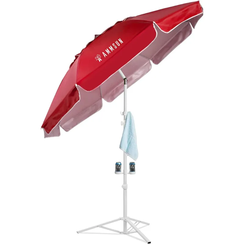 Photo 1 of hltysip Shade Umbrella Premium Portable Umbrella with Stand 6.5ft Lightweight Free Standing Canopy for Sporting Games Adjustable Instant Sun and Easy to Carry Light Blue
