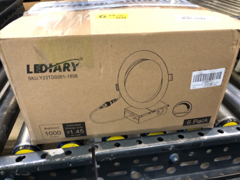 Photo 1 of LEDIARY 6 Pack Gimbal LED Recessed Lighting 6 Inch, 5CCT Adjustable Recessed Light Slim Selectable 2700K-6000K,750LM Air Tight Canlights with Jbox,Canless Downlight Ceiling Light with IC Rated ETL