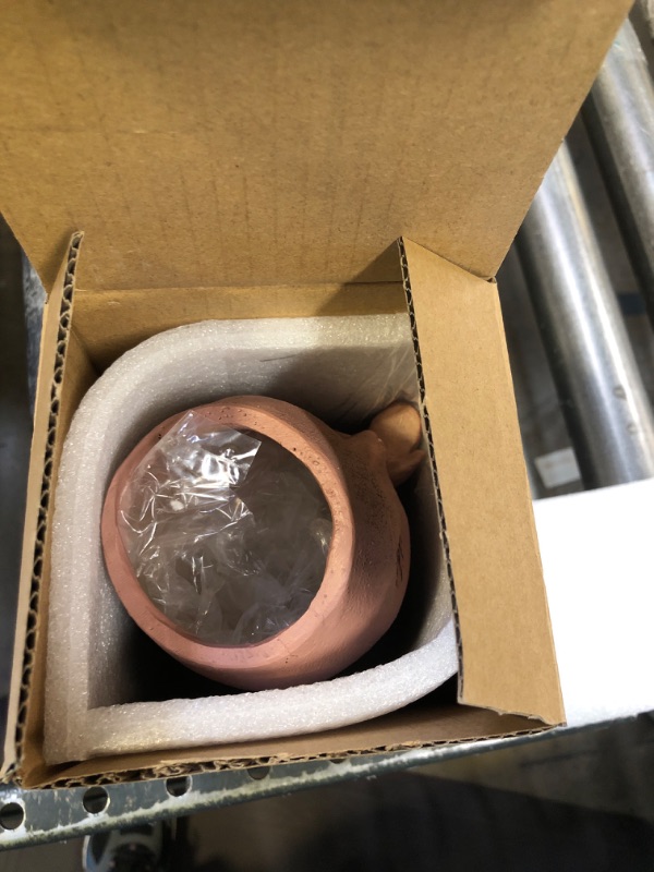 Photo 1 of EylbKey Brown Resin Handcrafted Cute Flower Pot, Suitable for Indoor and Outdoor Use, with Drain Hole and Anti-Friction Pads