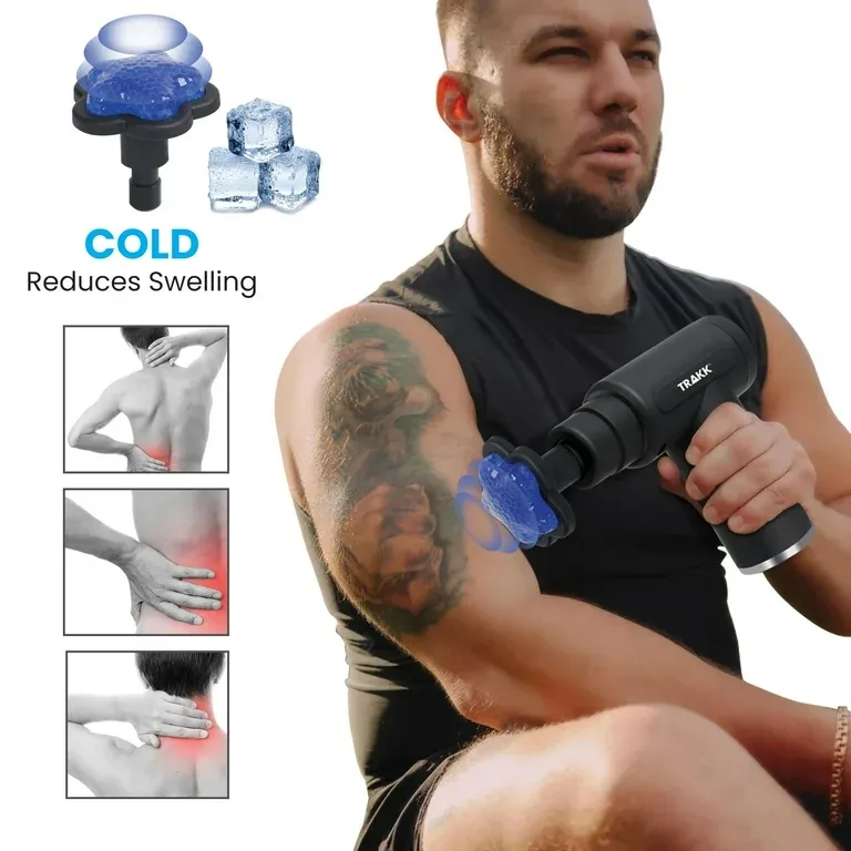 Photo 1 of TRAKK Compact Hot & Cold Massage Gun- Multiple Modes and Speeds-6 Heads
