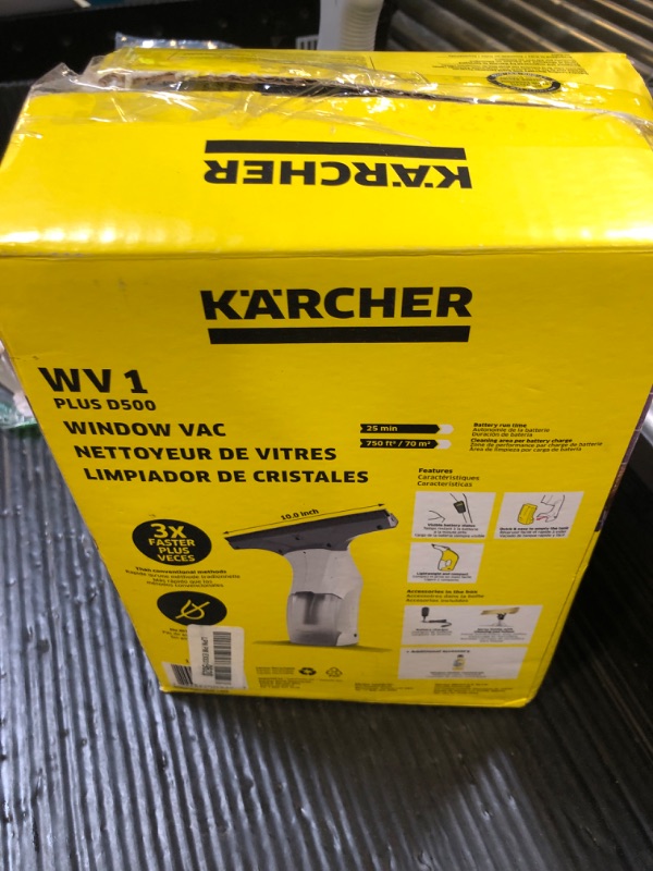 Photo 1 of Kärcher WV 1 Electric Window Vacuum Squeegee 10" - Perfect for Showers, Mirrors, Glass, and Countertops - Electric Squeegee
