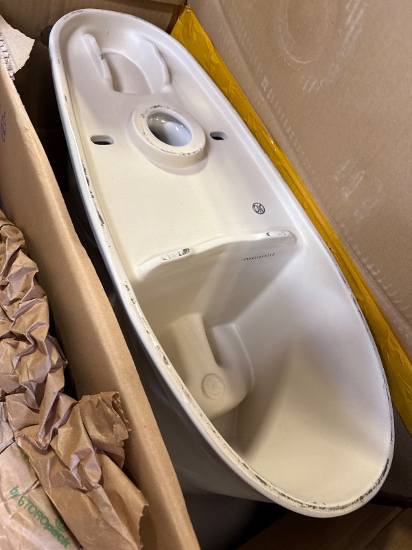 Photo 1 of Drake Modern 2-Piece 1.28 GPF Single Flush Elongated ADA Comfort Height Toilet 10in Rough-In Cotton White, Seat Included