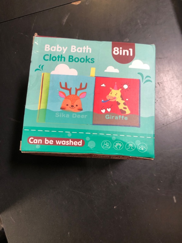 Photo 1 of Baby Bath Books, Nontoxic Fabric Soft Baby Cloth Books, Early Education Toys, Waterproof Baby Books for Toddler, Infants Perfect Shower Toy, Kids Bath Toys Birthday Gift (Pack of 8)