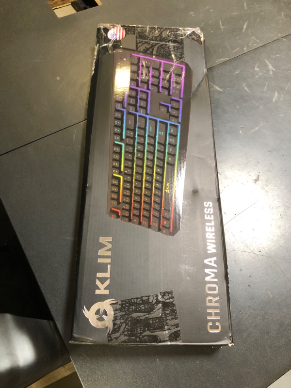 Photo 1 of KLIM Chroma Wireless Gaming Keyboard RGB New - Long-Lasting Rechargeable Battery - Quick and Quiet Typing - Water Resistant Backlit Wireless Keyboard for PC PS5 PS4 Mac - Black