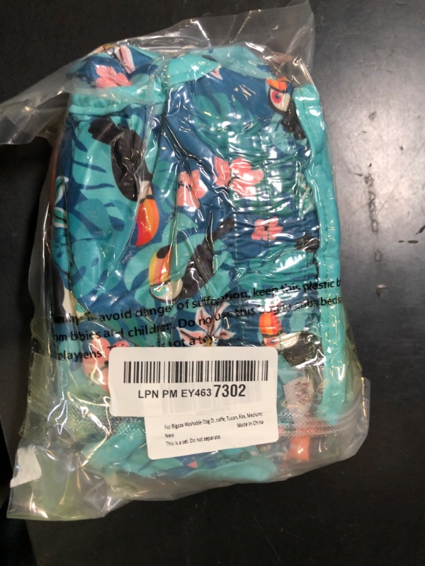 Photo 1 of Fuz Bigaza Washable Dog Diapers (3 Pack), Reusable Dog Diapers for Doggie Heat Period, Reusable Doggie Diaper for Female Dogs (Giraffe, Tucan, Fox, Medium)
