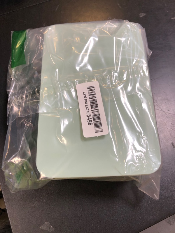 Photo 1 of Baby Wipes Container, 7.28" L * 4.80" W * 2.75" H, Moorfowl Flushable Wipes Dispenser Holder for Bathroom Baby Essentials, Green Lid White Base