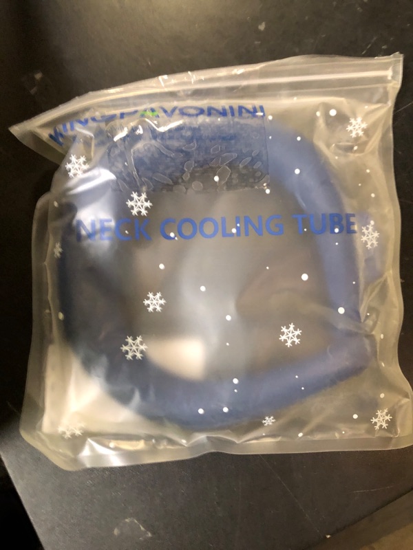 Photo 1 of KingPavonini Neck Cooling Tube with Larger Coverage for Long-Lasting Coldness, Lightweight Ice Ring Neck Cooler for Summer Heat, Reusable Wearable Ice Ring for Outdoor Workers, Sports Dark Blue