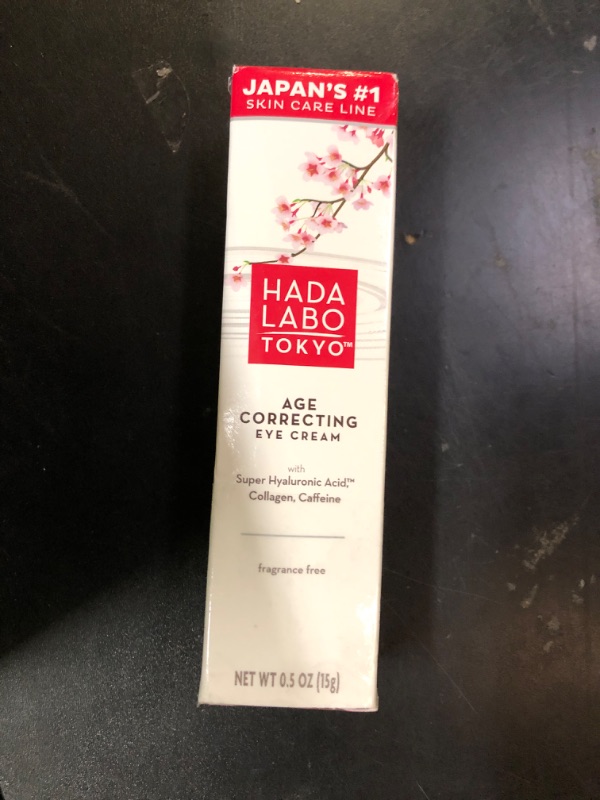 Photo 1 of Hada Labo Tokyo Age Correcting Eye Cream, Anti-Aging Super Hyaluronic Acid, Collagen & Caffeine Reduce Wrinkles, Dark Circles & Under Eye Puffiness, Lift, Firm & Brighten Eyes, 0.5 oz