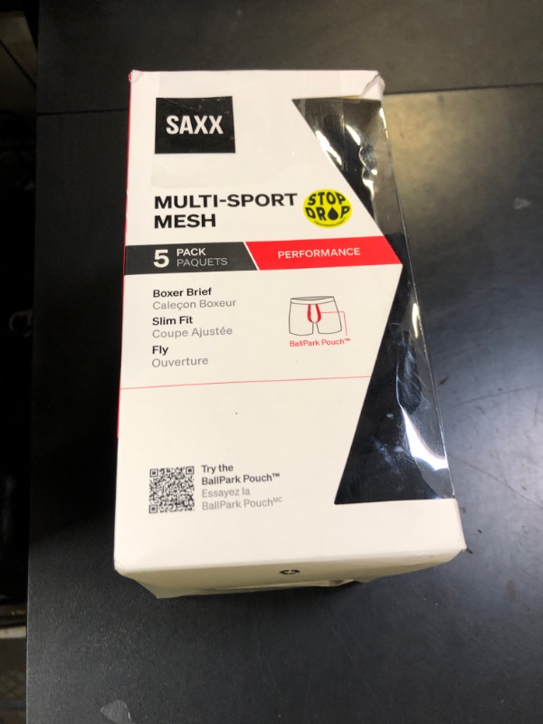 Photo 1 of SAXX Underwear Co. Men's Underwear with Pouch Multi Sport Mesh Boxer Brief Fly 5Pk, BLACK, Small