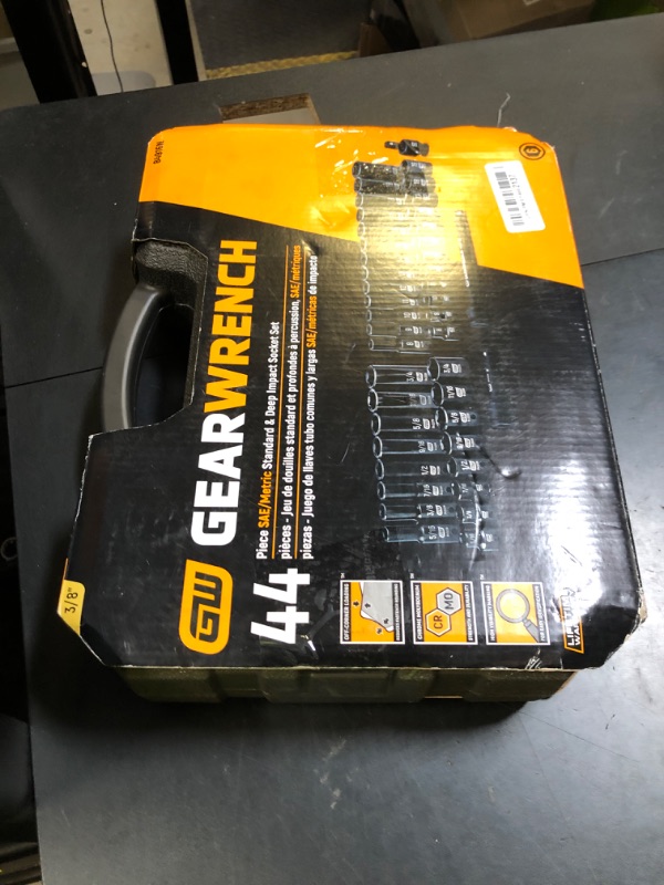 Photo 1 of GEARWRENCH 44 Pc. 3/8" Drive 6 Point Standard & Deep Impact SAE/Metric Socket Set - 84916N