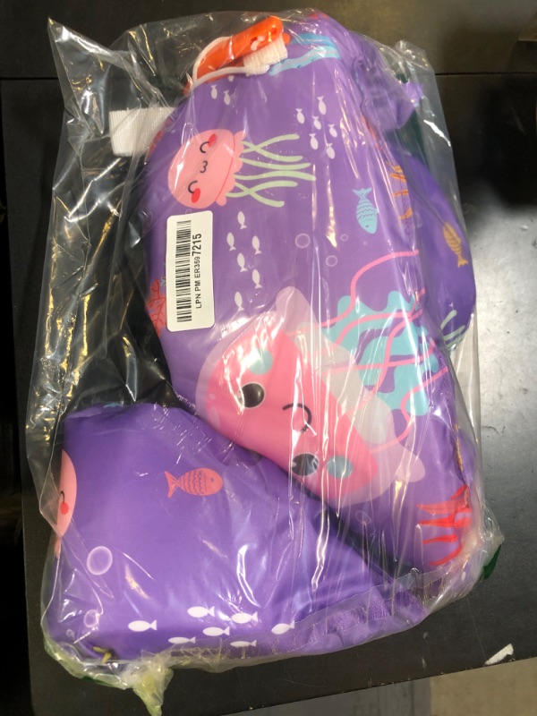 Photo 1 of HeySplash Swim Vest for Kids, Toddler Pool Floaties Fit 22-44 Lbs, Swimming Vest with Adjustable Strap, Swim Jacket Water Wings Arm Float, Puddle Baby Jumper for Girl Beach Age 2-5,Purple Jellyfish