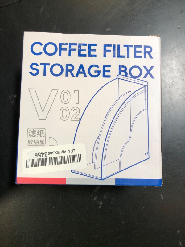 Photo 1 of Coffee Filter Holder Set + 50 Pcs Paper Filters(Size 02), One-Hand Open & Close Coffee Filter Case Storage Box, Dustproof & Insect-Proof Station Container, Durable ABS Material, Black