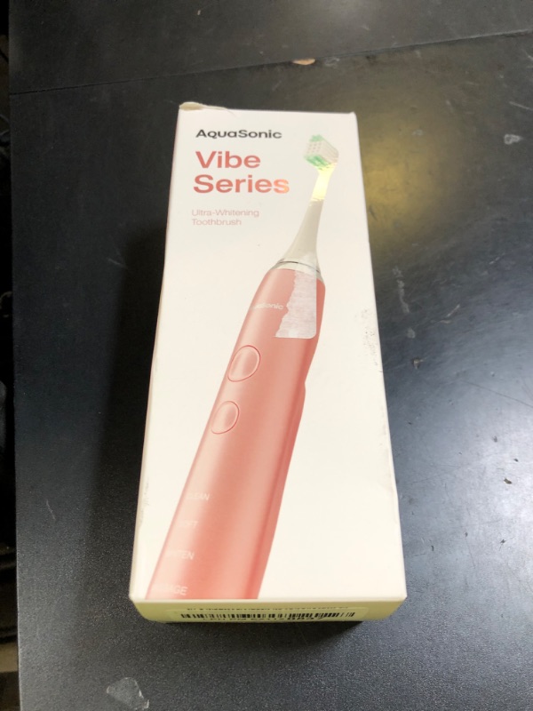 Photo 1 of Aquasonic Vibe Series Ultra-Whitening Toothbrush – ADA Accepted Electric Toothbrush - 8 Brush Heads & Travel Case – 40,000 VPM Motor & Wireless Charging - 4 Modes w Smart Timer – Satin Rose Gold