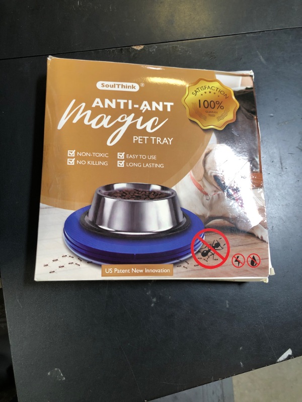 Photo 1 of SoulThink® Ant Proof Cat Dog Bowl Tray - New Innovation Anti Ant Pet Food Dish Indoor No Chemical No Water Needed Different from Traditional Ant Trap (Turquoise Green)