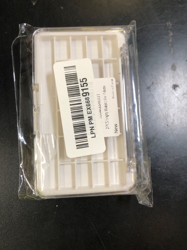 Photo 1 of 2 PCS Small Empty Watercolor Palette with Clear Lid, 4.5 x 2.6 Inch Portable Mini Travel Paint Case with 24 Wells for Acrylic, Gouache, Oil Painting
