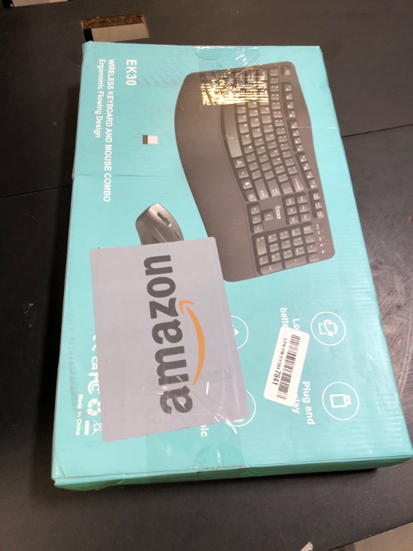 Photo 1 of Wireless Keyboard and Mouse Combo,2.4G Full Size Wave Keys Ergonomic Keyboard with Wrist Rest for Natural Typing, 3 DPI Adjustable Ergonomic Silent Mouse for Computer/Laptop/Windows/Mac (Black)