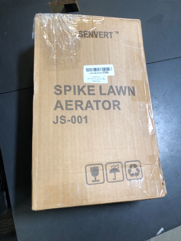 Photo 1 of Senvert Lawn Aerator Spike Manual Yard Aerator with 13 Iron Spikes, Lawn Grass Aeration Tool, Garden Tool for Aerating Lawn Soil, Improves Lawn Health, Gray, JS-001