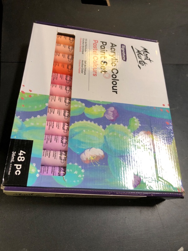 Photo 1 of Mont Marte Acrylic Colour Pastel Paint Set Signature 48pc x 36ml (1.2 US fl.oz), Creamy Pastel Acrylic Paint Set, Good Coverage, Semi-Matte Finish, Ideal For Most Art and Craft Surfaces.