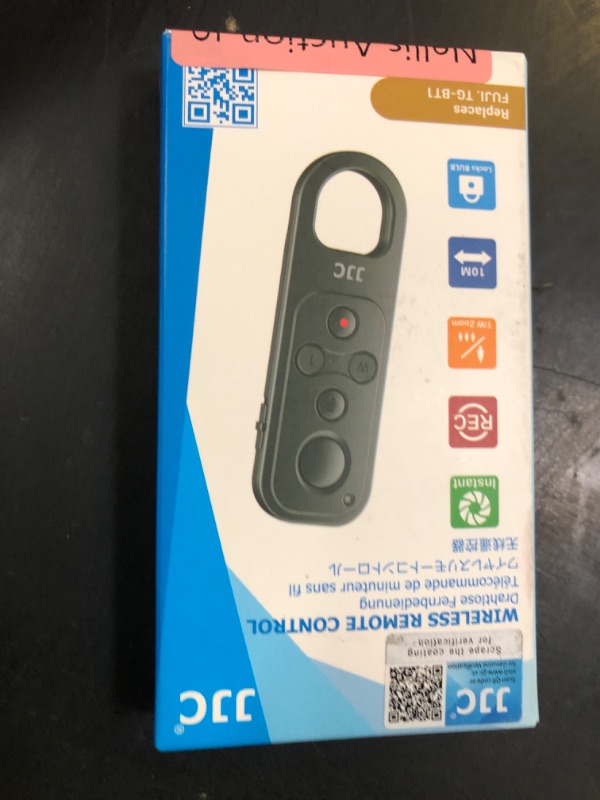 Photo 1 of JJC Bluetooth Wireless Remote Control for Fujifilm Fuji X100VI X-T5 X-T4 X-T3 X-T50 X-T30 II X-T30 X-S20 X-S10 X-H2S X-H2 Camera, Camera Zoom Remote Controller Replaces Fujifilm TG-BT1 Tripod Grip