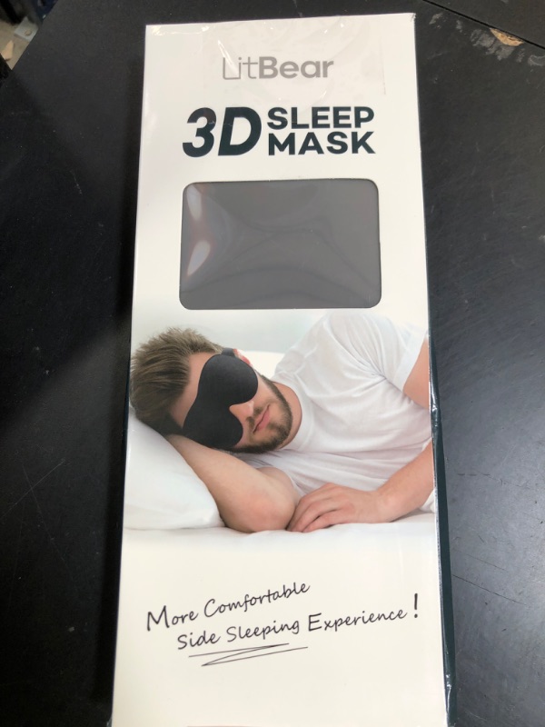 Photo 1 of LitBear Sleep Mask for Side Sleeper Women Men, Eye Mask for Sleeping Light Blocking, 3D Contoured Cup Sleeping Mask, Soft Breathable Sleep Eye Mask with Adjustable Elastic Strap for Flight Nap