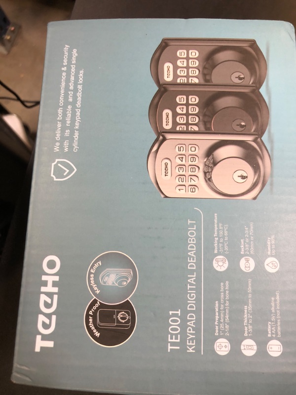 Photo 1 of TEEHO TE001 Keyless Entry Door Lock with Keypad - Smart Deadbolt Lock for Front Door with 2 Keys - Auto Lock - Easy Installation - Satin Nickel