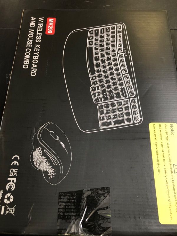 Photo 1 of Wireless Keyboard and Mouse Combo, 2.4G Wave Keys Ergonomic Keyboard with Wrist Rest and 3 Level DPI Advanced Wireless Ergonomic Mouse, Natural Typing for Windows, Mac OS Desktop Laptop