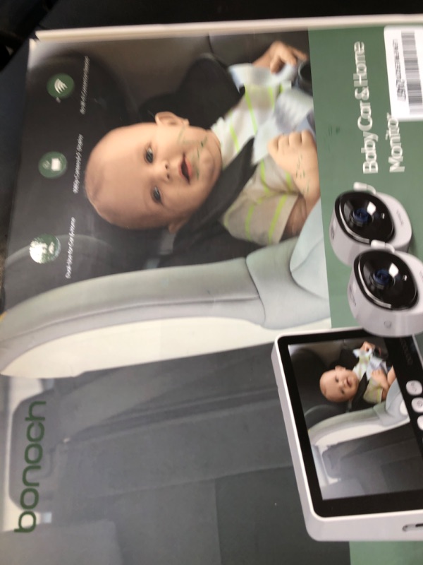 Photo 1 of bonoch 2-in-1 Car Home Dual-Use Baby Monitor, 5" 1080P HD Clear View Wireless Monitor, 2 USB Powered Cameras for Baby, Seamless Transition Between Car & Home, 360° Rotatable, Night Vision