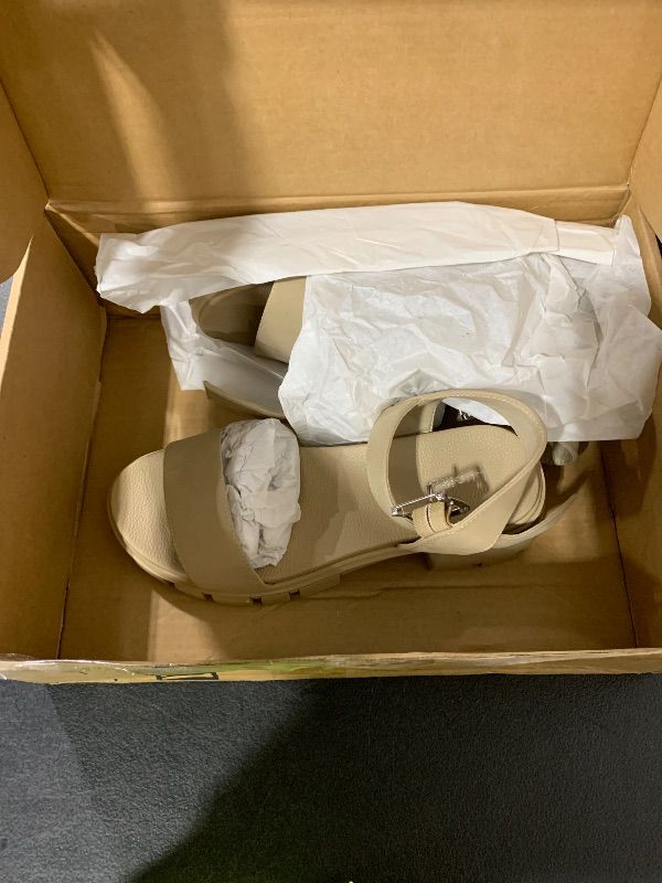 Photo 1 of Luoika Women's Wide Width Pump Heel Sandals, Fashion Plateform Block Heel Open Toe Sandal with Adjustable Ankle Strap Women's Casual Summer Shoes. 220714 Nude11XW