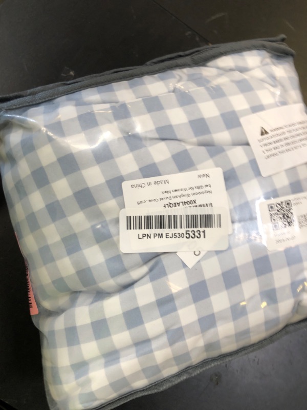 Photo 1 of Nayoroom Gingham Duvet Cover Queen Size Blue White Plaid Checkered Comforter Cover Grid Farmhouse Bedding Set 3 Pcs Soft Breathable Washed Microfiber Gifts for Women Men