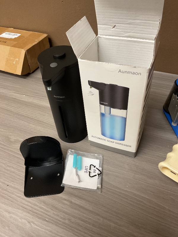 Photo 1 of Aunmaon Automatic Soap Dispenser Touchless, Modern, Kitchen & Bathroom, Hands-Free, Adjustable Volume, Long Battery Life, Compatible with Thick & Thin Soap, Easy for Toddlers, Clog-Free, Black