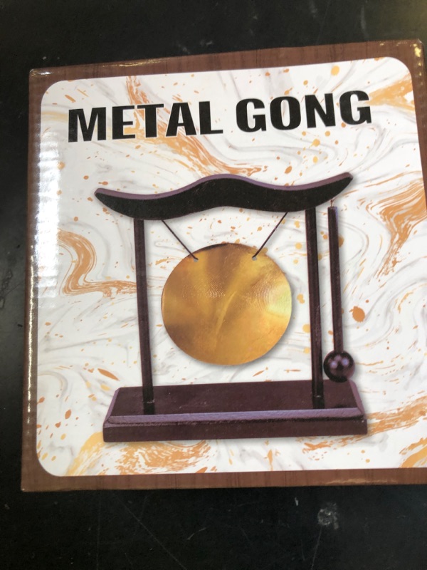Photo 1 of Feng Shui Gong Decor, Zen Brass Desktop Decor, 6.4x6.3x2 Inch Mini Sound Healing Instrument for Home, Office, Party, Yoga, Gift