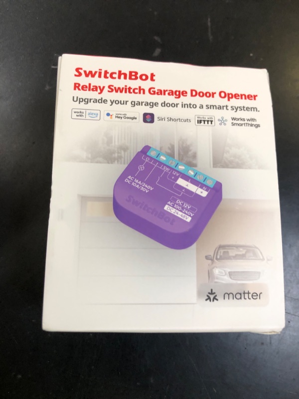 Photo 1 of Switchbot WiFi Smart Garage Door Opener, Matter Certified, Alexa/Google/Siri/IFTTT/Smartthings Supported, Most Garage Door Supported, App Control, Multiple Notification Modes, No Hub Needed