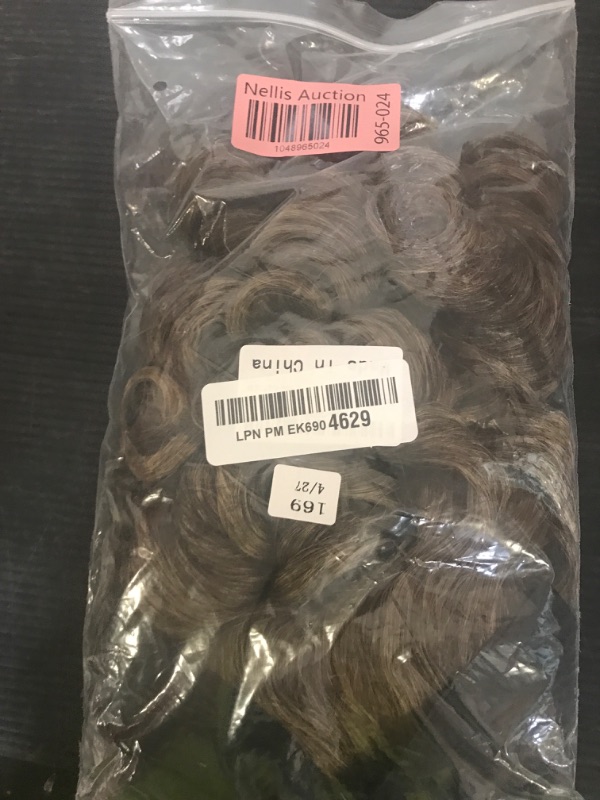 Photo 1 of Kavsni Regency Ringlet Ponytail Hairpiece with Bow Spiral Curl Synthetic Half Wig Historical Colonial Lady Costume Wig (Light Brown 4/27#)
