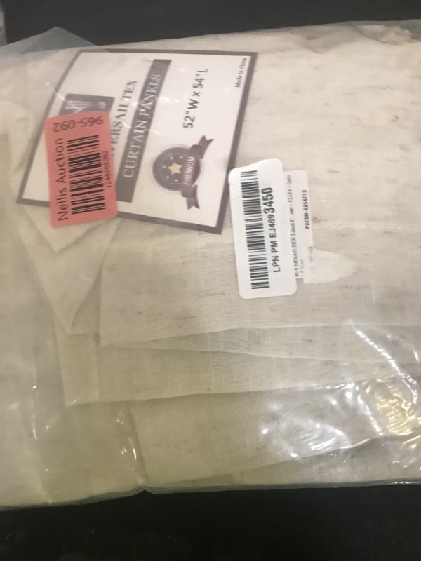 Photo 1 of H.VERSAILTEX Linen Curtains Nickel Grommet Natural Linen Semi-Sheer Curtains 2 Panels Privacy Added Premium Soft Rich Material Drapes for Bedroom/Living Room - 52x54 - Inch - Linen