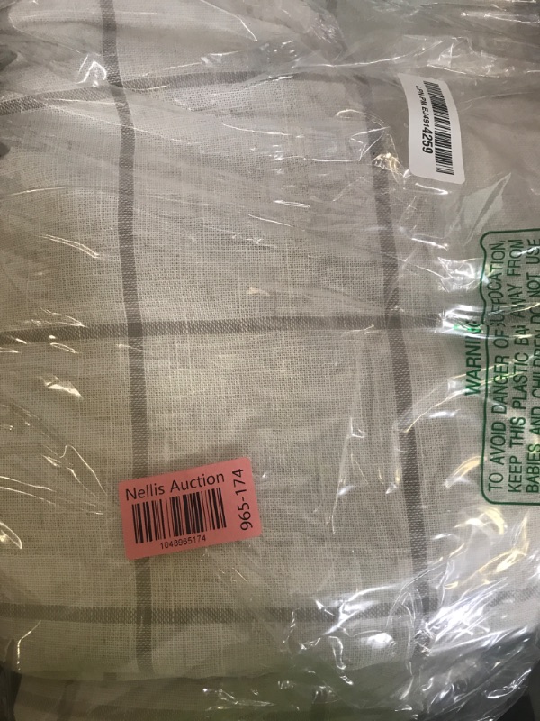 Photo 1 of DriftAway 2 Panels 100% Blackout Windowpane Plaid Linen Curtains Double Layer Drapes for Bedroom 96 Inches Long Farmhouse Thermal Insulated 3.25 Inch Rod Pocket Back Tab for Living Room Taupe