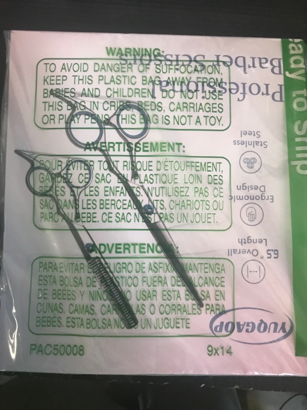 Photo 1 of YUQGAOP Hair Cutting Scissors Set, Professional Stainless Cutting Hair Scissors, Barber Hair Cutting Scissors Thinning Shears Sharp Blades Hairdresser Haircut for Women/Men/kids, LFJ1234