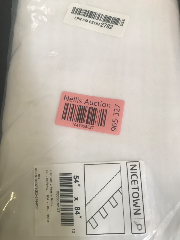 Photo 1 of NICETOWN 2 Panels White Sheer Outdoor Curtains for Patio Waterproof, Detachable Sticky Tab Top Elegant Sheer Drapes Easy Hanging for Porch/Party, W54 x L84, White